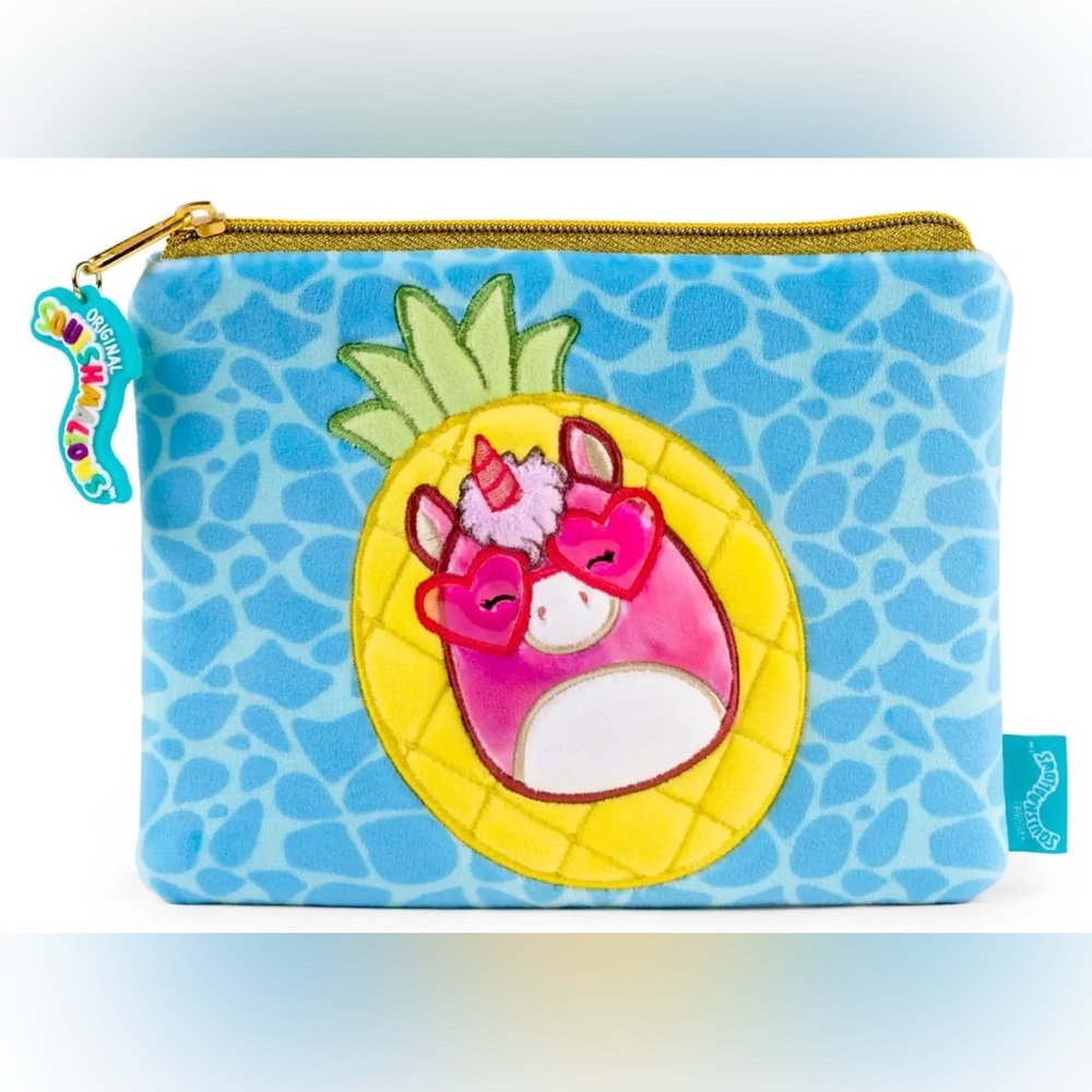 Squishmallows Lola the Unicorn Zipper Pouch NWT